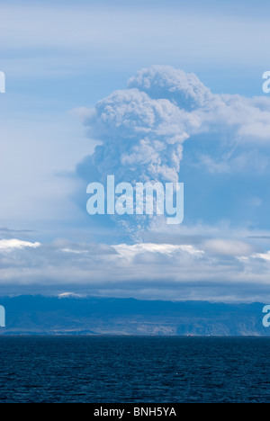 Nuage de cendres Eyjafjallajökull vus de Heimaey, Hofn, Islande. Banque D'Images