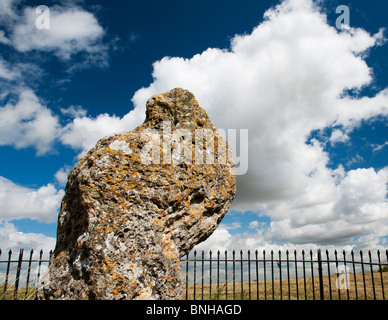 Le Rollright stones, le roi Pierre, Oxfordshire, Angleterre. Banque D'Images