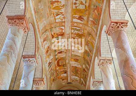 Europe, France, Vienne (86), St Savin, abbaye St Savin, classée au Patrimoine Mondial de l'UNESCO pour ses fresques romanes Banque D'Images