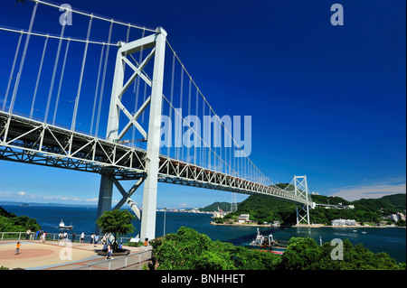 Le Japon Kanmonkyo Kanmon Bridge Pont entre Honshu et Kyushu Asie Bridge Building Architecture Extérieure région Chugoku Banque D'Images