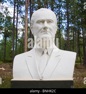 Lyndon B. Johnson buste par le sculpteur David Adickes à Présidents Park dans le plomb le Dakota du Sud Banque D'Images