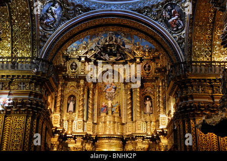 L'intérieur de l'Equateur Iglesia de la Compania de Jesus Église Vieille Ville Ville Quito ornements ornements de détail impressionnant piscine intérieur Banque D'Images