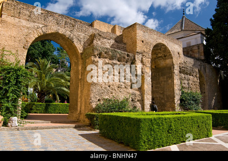 Le Patio de la Montería - Le Palais Royal de l'Alcazar de Séville, Espagne Banque D'Images