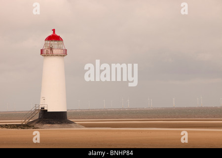 Le parc éolien offshore de North Hoyle du point de phare d'Ayr, au nord du Pays de Galles. Banque D'Images