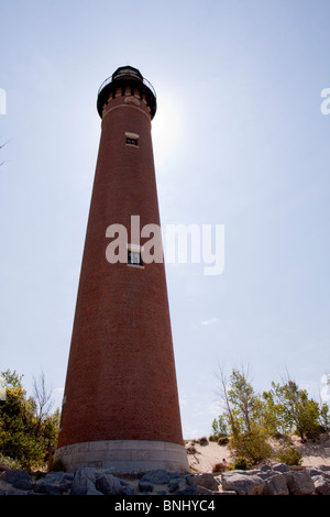 Le phare de la pointe de sable peu près de Ludington, Michigan Banque D'Images