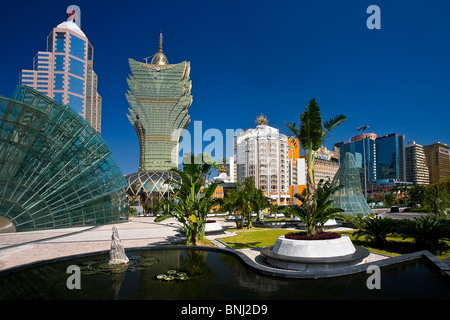 Chine Macao Macao ville Jardim de l'Artes Grand Lisboa casino casino sphère boule miroir constructions bâtiments Banque D'Images
