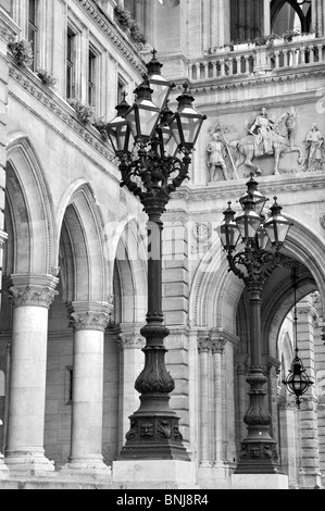 Lampadaire,hôtel de ville de Vienne Vienne,Autriche,Europe Banque D'Images