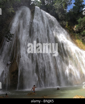 Cascada cascade El Limon Las Terrenas Péninsule de Samana République Dominicaine maison de vacances tourisme voyage Caraïbes Banque D'Images