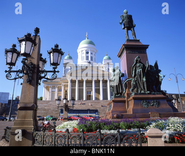 Cathédrale d'Helsinki, place du Sénat, Helsinki, République de Finlande Banque D'Images