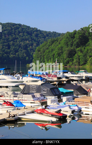 Marina à Youghiogheny River Lake, Somerfield, New York, USA Banque D'Images