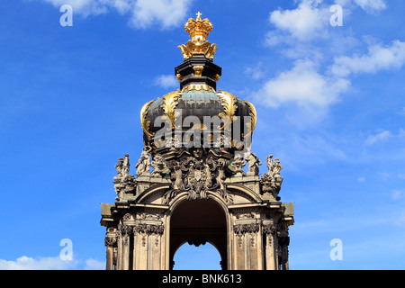 La porte de la Couronne au palais Zwinger à Dresde, Allemagne Banque D'Images