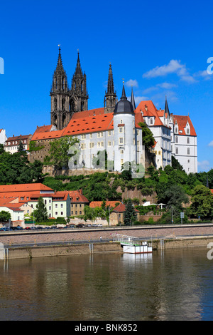 Le Château Albrechtsburg à Meissen, Elbe, près de Dresde, Saxe, Allemagne Banque D'Images