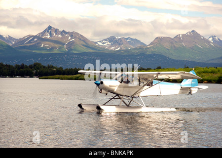 Float plane autour de Lake Hood Seaplane Base Anchorage Alaska Banque D'Images