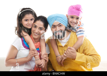 Portrait d'une famille Sikh Banque D'Images