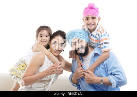 Portrait d'une famille Sikh Banque D'Images