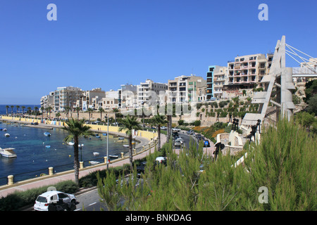 St Paul's, Buġibba, St Paul's Bay, au nord de Malte, de la Méditerranée, l'Europe Banque D'Images