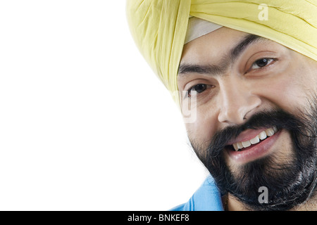 Portrait d'un Sikh man smiling Banque D'Images