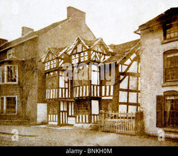 Royaume-uni, Angleterre, Cheshire, Prestbury, l'ancienne maison du Curé, 1860 photographie victorienne