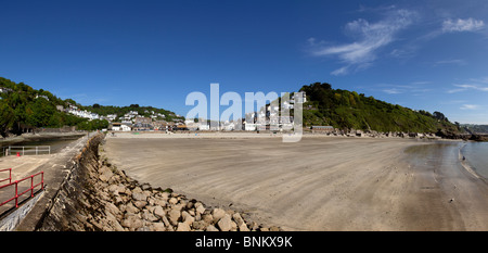 East Looe Beach à partir de la vis banjo Pier Banque D'Images