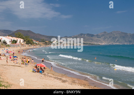 La plage de Isla Plana Cartagena, dans la région de Murcie, au Sud Est de l'Espagne Banque D'Images