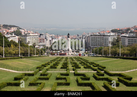 Le Parc Eduardo VII à Lisbonne, Portugal Banque D'Images