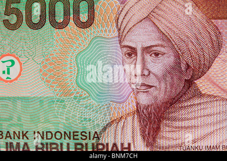 Vintage monnaie indonésienne close up Banque D'Images