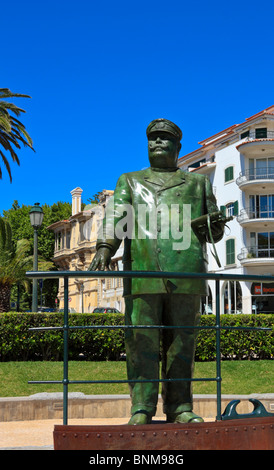 La Statue du Roi Carlos I. à Cascais, Portugal Banque D'Images