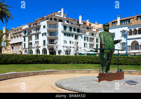 La Statue du Roi Carlos I. à Cascais, Portugal Banque D'Images