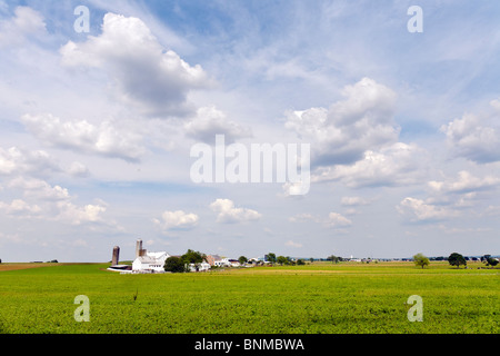 Ferme en pays Amish, Lancaster, Pennsylvanie. Banque D'Images