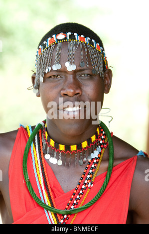 Guerrier Masai du Masai Mara Banque D'Images