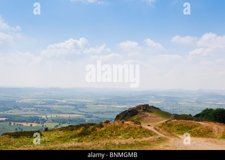 Vue depuis la colline Wrekin, Telford, Shropshire, Angleterre Banque D'Images