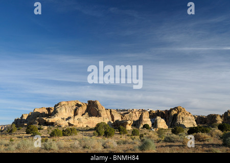 Les roches paysage ville Acoma Pueblo Pueblo Indien Sky City Nouveau Mexique États-Unis Amérique du Nord Banque D'Images