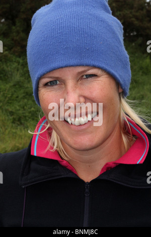 Pernilla Lindberg golfeur professionnel suédois au 35e Ricoh Women's British Open au Royal Birkdale Golf Club, Southport, Merseyside, Royaume-Uni Banque D'Images