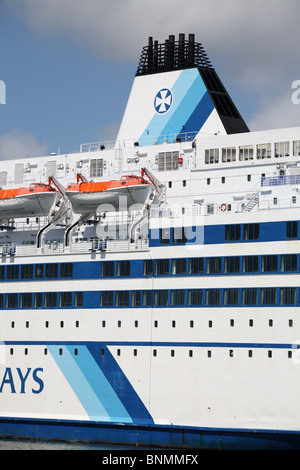 Le ferry de la mer du Nord DFDS Princesse de Norvège amarré dans le port de Ijmuiden, Holland Banque D'Images