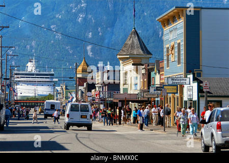 Arrondissement de première classe Alaska Skagway cruise ship Banque D'Images