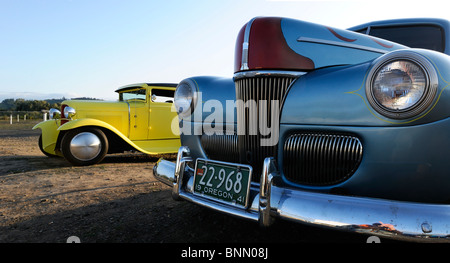 Moteur voiture voiture classique vu dur à Dallas Texas USA 50ties, Banque D'Images