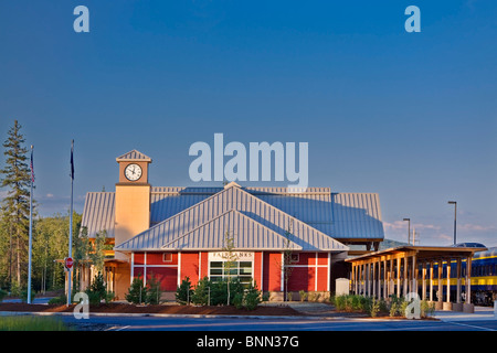 L'Alaska Railroad terminal à Fairbanks, en Alaska, au cours de l'été Banque D'Images