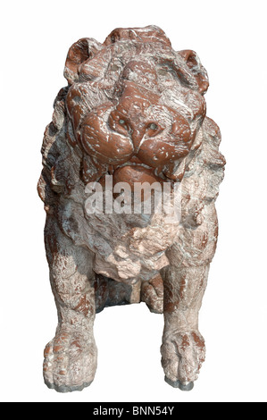 En marbre rouge antique sculpture lion porphyre Venise Vérone Piazzetta dei leoncini sculpté avertir lisse de la Basilique St Marc Banque D'Images