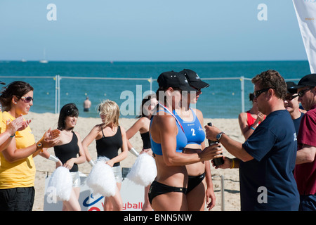 British Open leg du volley-ball Angleterre Beach Tour 2010, tenue à Poole, Sandbanks. Banque D'Images