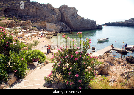 St Paul's Bay, Agios Pavlos, Lindos, Rhodes, Grèce Banque D'Images