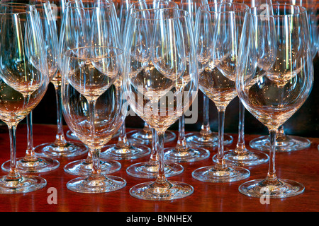 Verres à vin. Napa Valley, Californie. Banque D'Images