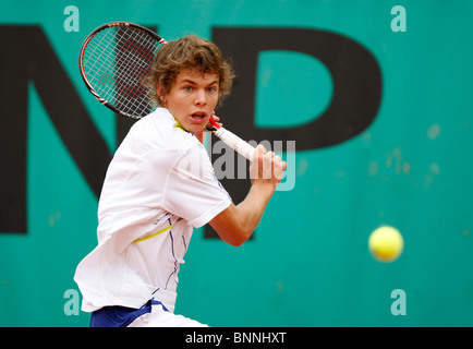 Peter Heller de l'Allemagne dans l'action à l'Open de France 2010, Roland Garros, Paris, France Banque D'Images