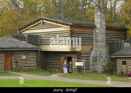 Parc d'état de Fort Boonesborough Boonesboroughugh Kentucky USA Amérique États-Unis d'Amérique log house Banque D'Images