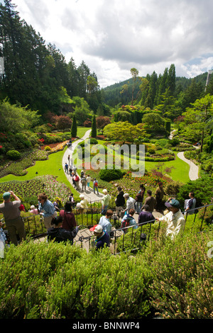 Les Butchart Gardens sur la péninsule de Saanich, Île de Vancouver, BC Canada Banque D'Images