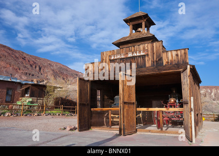 La caserne de pompiers à la ville fantôme de Calico, près de Barstow, en Californie. Banque D'Images