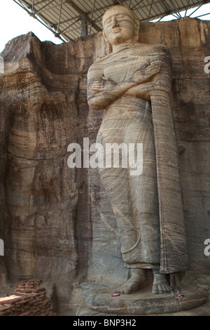 Gal vihara, statue du Bouddha Debout Banque D'Images