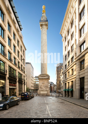 Monument pour commémorer le Grand Incendie de Londres en 1666. Banque D'Images