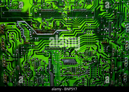 Un ordinateur écologique de circuit imprimé. Banque D'Images