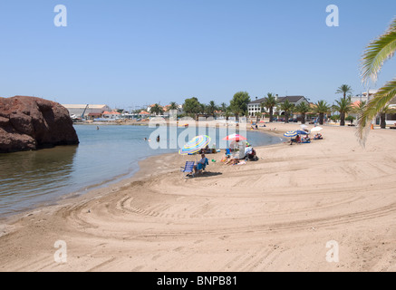 Plage isolée Puerto de Mazarron Murcia Costa Calida Espagne Europe Banque D'Images