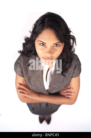 High angle of serious businesswoman Banque D'Images